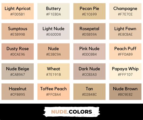 nude colors names|Different Shades Of Nude